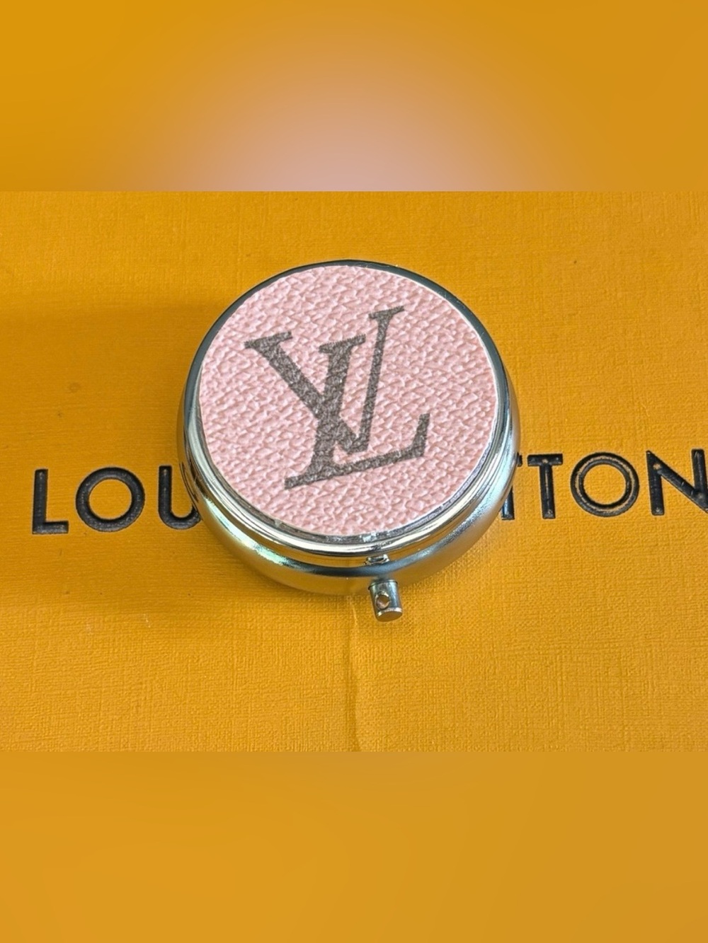 Louis Vuitton Monogram Pill Box, Pill Container, Jewelry Container 2 In. Dia.